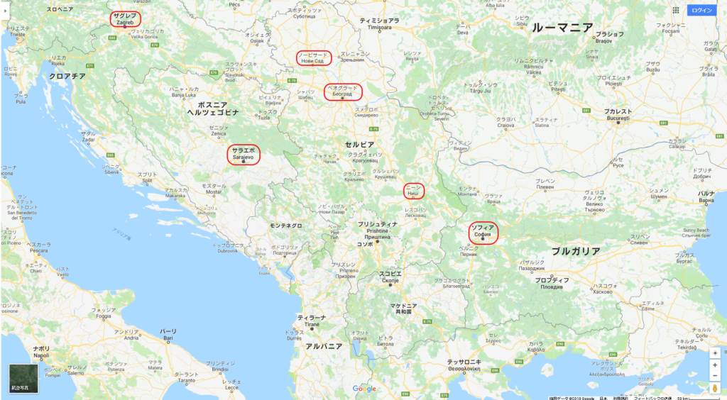 セルビアの地図